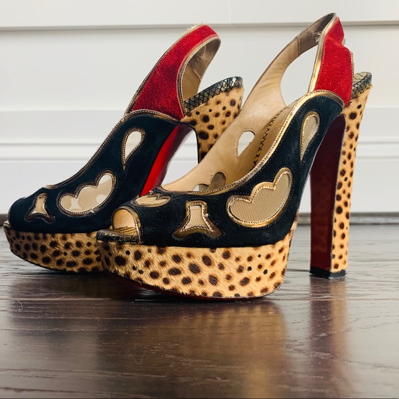 Christian Louboutin Shoes - Christian Louboutin- Red/Black/Cheetah Heels